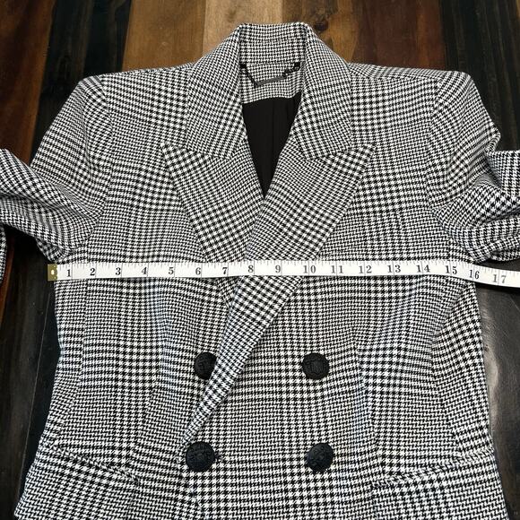 Elie Tahari Womens Blazer Black Plaid One Button Stretch Work Suit Jacket Sz 2 - Picture 7 of 9